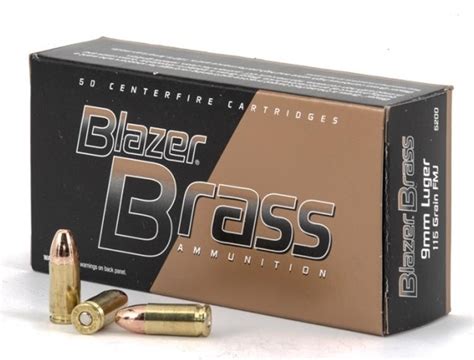 CCI Blazer Brass 9mm Luger Ammunition 50 Rounds FMJ 124 Grains