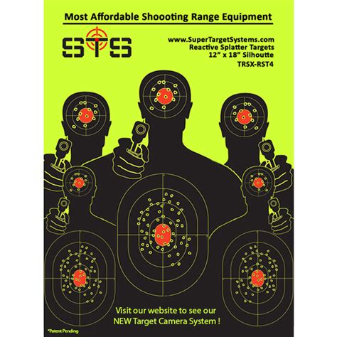 High Efficiency Splatter Targets 12" x 18" with 8 bulls-eyes - Super Target Systems