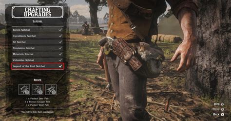 Finally got it! Spent several hours crafting the Legend of The East Satchel. : reddeadredemption