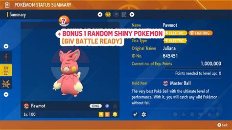 Pawmot SHINY 6IV Pokemon / Ready for Competitive Battle / - Etsy