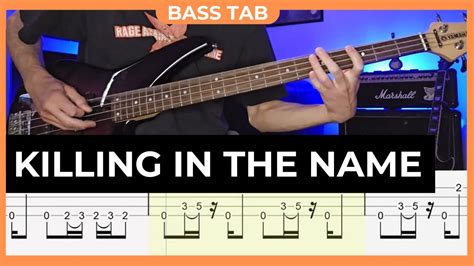 RAGE AGAINST THE MACHINE - Killing in the Name - Bass Cover w/ Bass Tab - YouTube