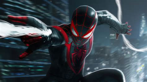 1920x1080 Resolution Miles Morales Spider-Man Black Suit 1080P Laptop Full HD Wallpaper ...