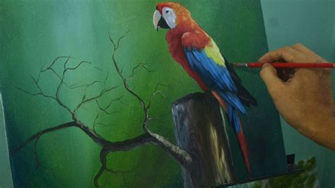 Acrylic Painting Lesson - The Parrot Bird by JM Lisondra - YouTube