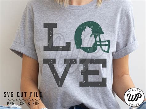 Michigan Football Svg Love Helmet Grunge Distressed Png - Etsy Canada