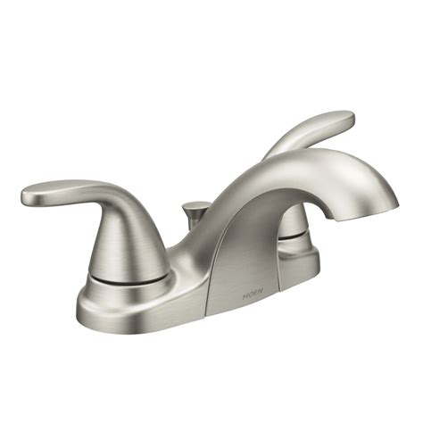 Shop Moen Adler Spot Resist Brushed Nickel 2-handle 4-in Centerset Bathroom Faucet at Lowes.com