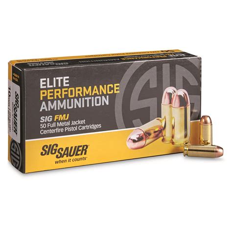 SIG Elite Performance, 10mm Auto, FMJ, 180 Grain, 50 Rounds - 643663 ...