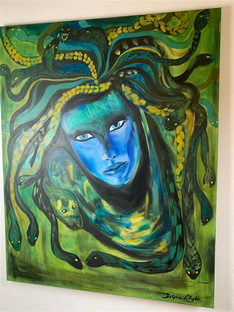 La Grande Medusa Acrylic Painting on Canvas Board Woman Head | Etsy