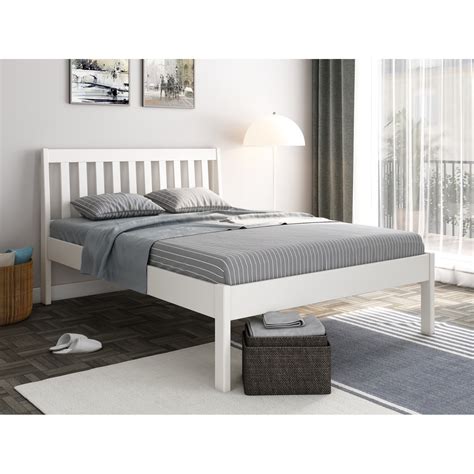 Noomi Elsie Solid Wood Bed White (FSC Certified) by Bed Kingdom | ufurnish.com