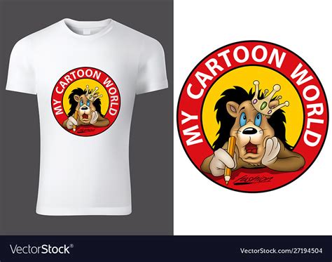 Child t-shirt design with lion king Royalty Free Vector