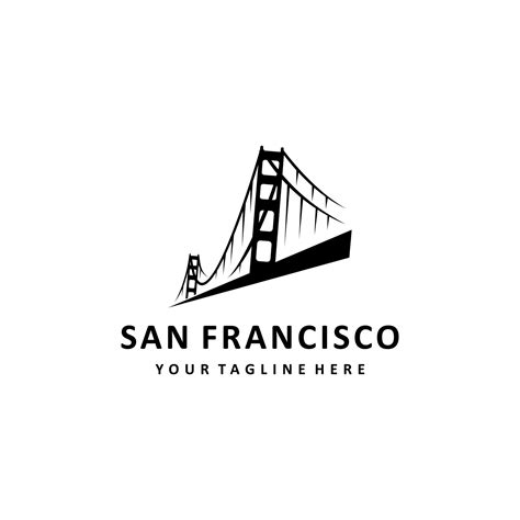 San Francisco bridge Logo design template. Simple and clean flat design ...