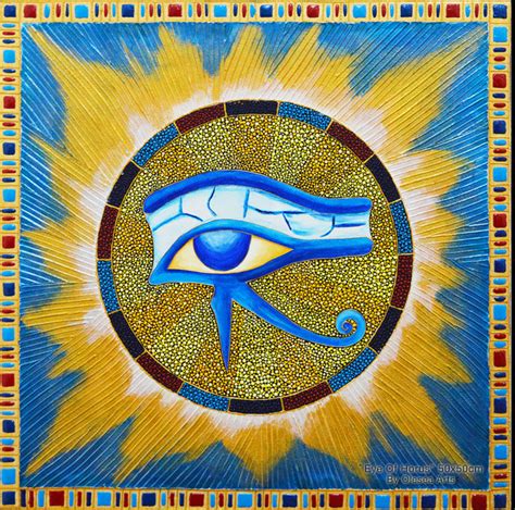 Eye of Horus Dot Painting - God of Sun Ra Mandala (Olesea Arts)