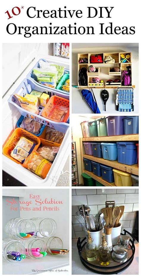 Lots of clever and creative DIY organization ideas for home. Declutttering doesn't have to be ...