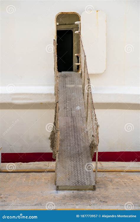 Gangway of a Ship. Door Front View Stock Image - Image of safety, pier: 187773957