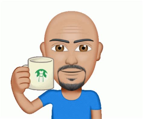 Coffee Bald Man Sticker - Coffee Bald Man Smiling - Discover & Share GIFs