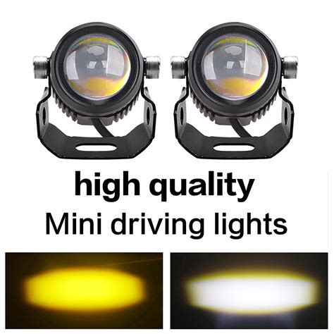 MINI DRIVING LIGHT WHITE/ YELLOW hi/lo headlight white yellow led laser gun light Motorcycle ...