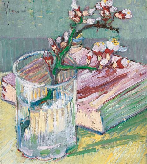 Still life a flowering almond branch Painting by Vincent Van Gogh - Pixels