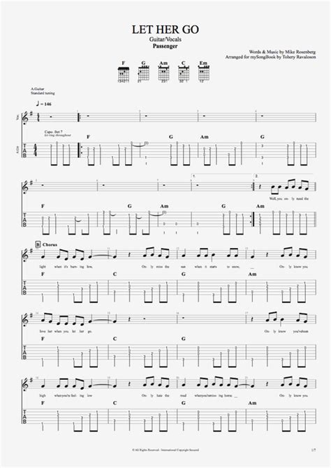 Let Her Go Tab by Passenger (Guitar Pro) - Guitar & Vocals | mySongBook