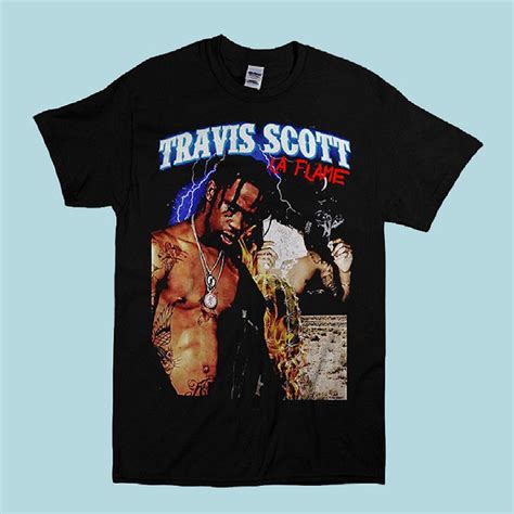 Travis Scott T-Shirt La Flame, Travis Scott Shirt, Travis Scott Tshirt, Travis Scott Tour ...