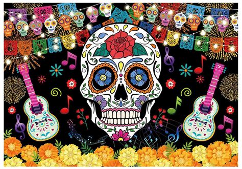 Allenjoy 8x6ft Day Of The Dead Backdrop Photography For Mexican Fiesta ...