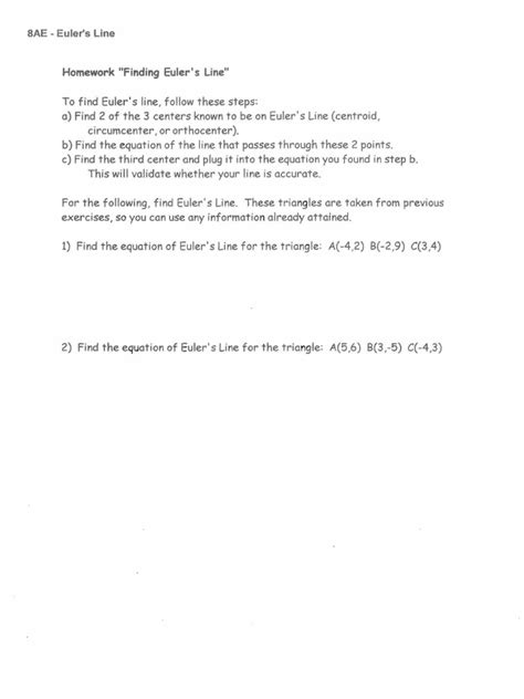 Finding Euler's Line | PDF