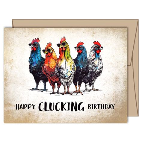 Rooster birthday card - Happy clucking birthday card | Dazzling Daisies