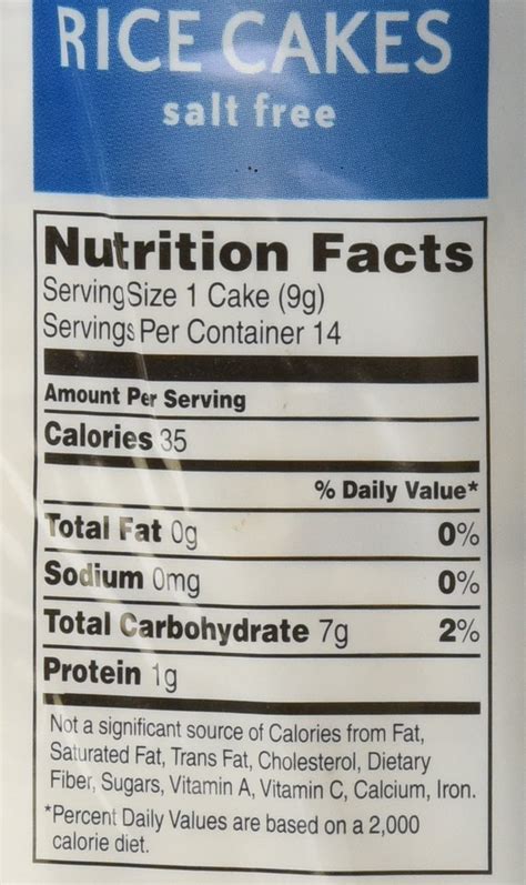 Plain Rice Cakes Nutrition Facts - Nutrition Pics