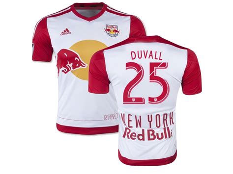 Chris Duvall New York Red Bulls Soccer Jersey #25 White & Red Home 15/ ...