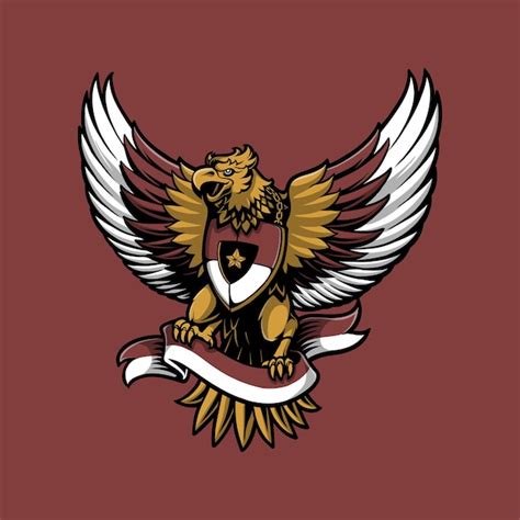 Premium Vector | Indonesian garuda pancasila flying eagle logo illustration