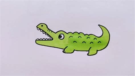 How to draw crocodile/ Cute draw for kid/ Draw step by step for ...