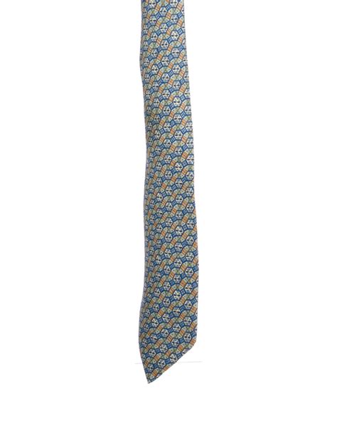 Hermès Silk Patterned Tie - Blue Ties, Suiting Accessories - HER543465 | The RealReal