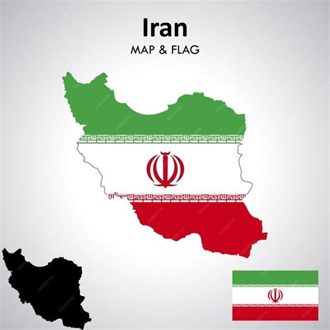 Premium Vector | Iran flag and map design map flag vector file