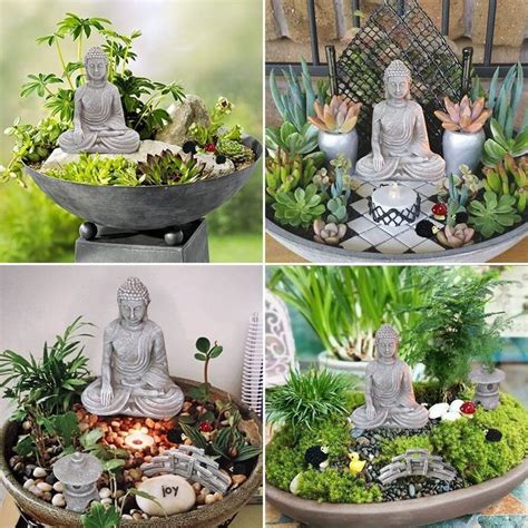 Meditation Buddha Zen Garden Accessories - Miniature Garden Decoration ...