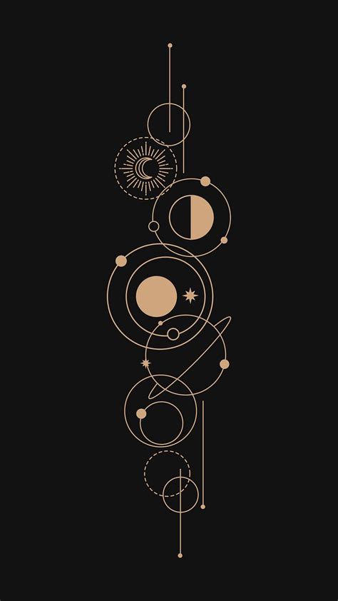 Boho phone wallpaper, black celestial | Premium Vector - rawpixel