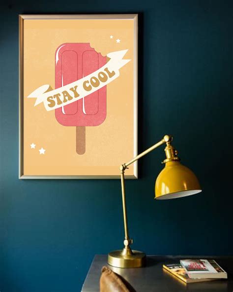 Stay Cool Poster, Mid-Century Modern Wall Art, Boho Bedroom Wall Art, Modern Art Print Poster ...