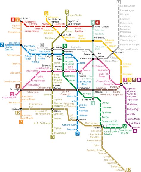Mexico City metro map, Mexico