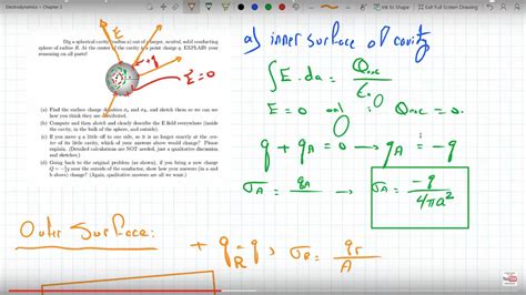 Find Surface charge density charge and Electric field around a Conductor with Cavity - YouTube