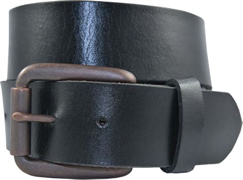 Full Grain Buffalo Solid Leather Belt - Black - TBS3202-001 at Amazon Men’s Clothing store