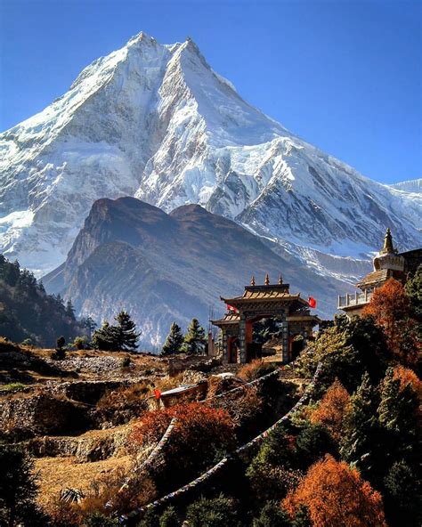 Travel Diaries on Instagram: “Majestic manaslu 8163 m. 8th highest mountain in the world ...