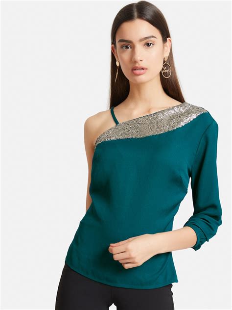 Buy Kazo Women Turquoise Blue Solid Top - Tops for Women 10067011 | Myntra