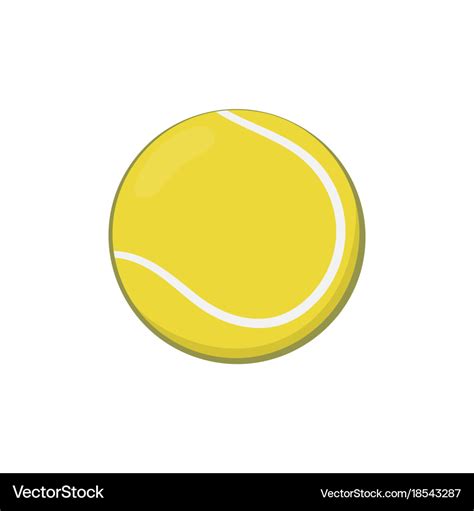 Icon of yellow tennis ball in cartoon style Vector Image