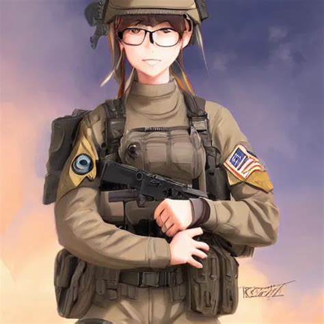 anime girl in a united states army special forces | Stable Diffusion