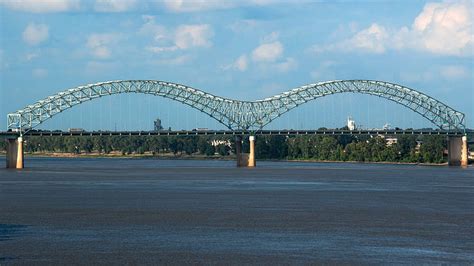 HD wallpaper: Memphis Bridge Across The Mississippi River, water, steel ...