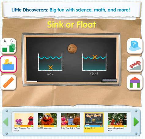 Use this online game starring Cookie Monster to help children explore ...