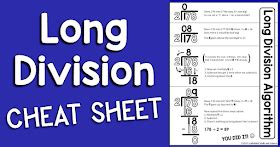 Scaffolded Math and Science: Long Division Cheat Sheet