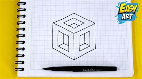 Dibujos 3D - Cubo 3D -Dibujos Faciles | Dibujos fáciles, Dibujo de un ...