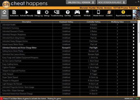 Monster Hunter: World Trainer +24 v157749 (Cheat Happens) - download pc ...