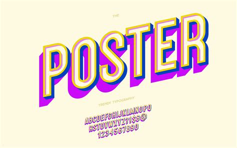 Vector poster font 3d bold style 7656937 Vector Art at Vecteezy