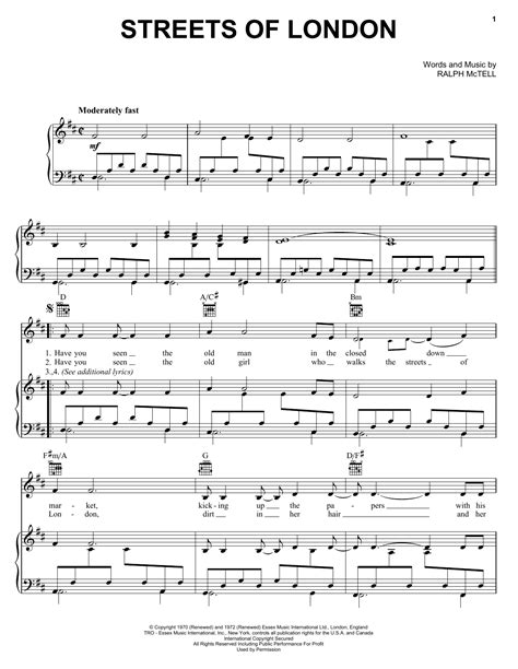 Streets Of London | Sheet Music Direct