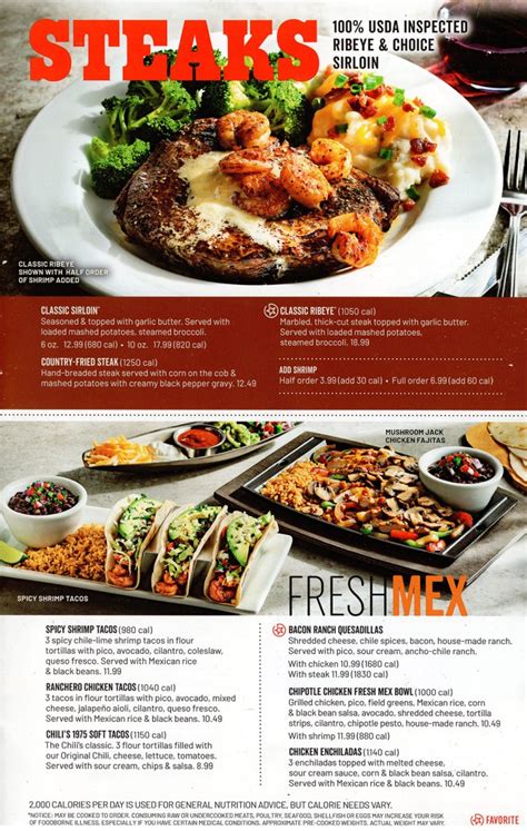 Chilis Menu Nutrition | Blog Dandk