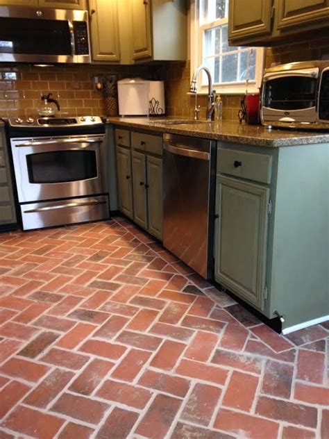 This brick tile kitchen floor is the Wright's Ferry brick tiles, in the ...